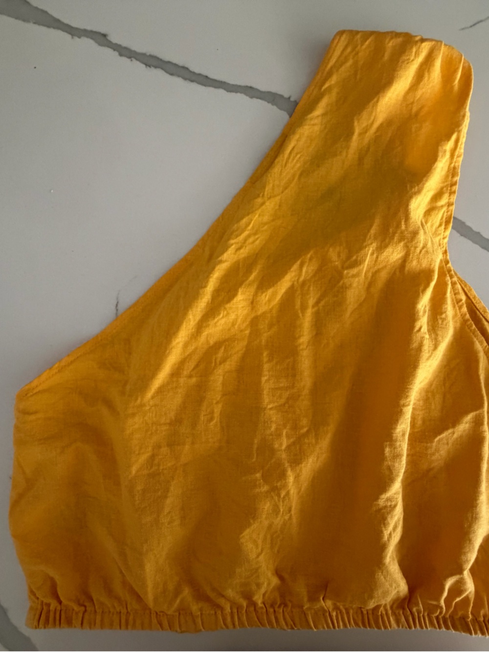 FARM Rio One-Shoulder Yellow Crop Top - Picture 5 of 6